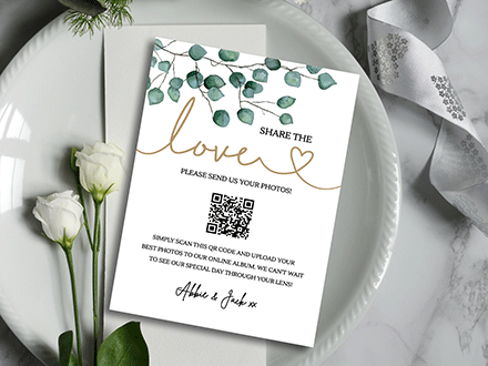 Eucalyptus range wedding invitation with twine, details card and RSVP
